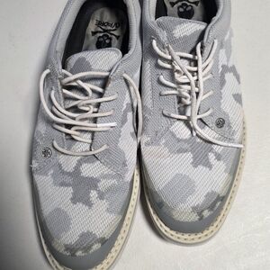 G/FORE Men's Light Gray Camouflage Knit Lace-Up Gallavanter Shoe